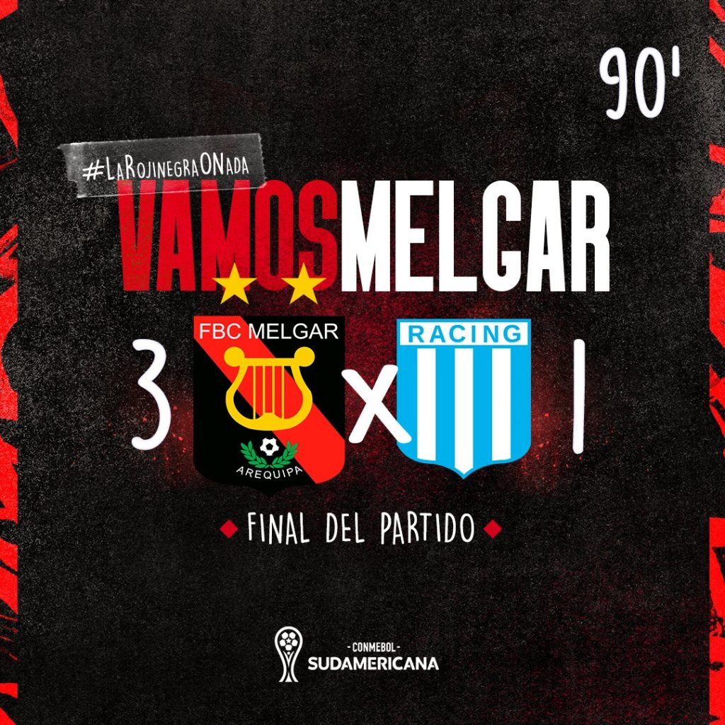 Melgar venció 3-1 al argentino Racing