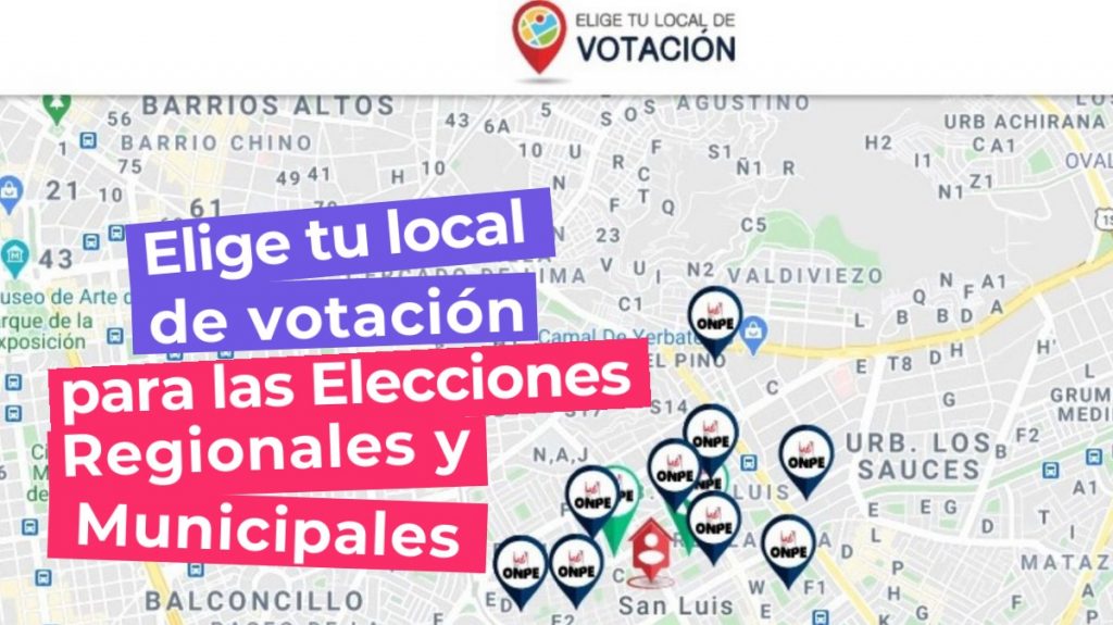 La ONPE habilitó el portal web en donde se podrá elegir el local de votación para las próximas elecciones regionales y municipales.