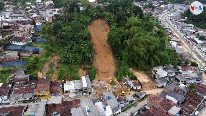 Lluvias en Brasil dejaron varias viviendas afectadas.
