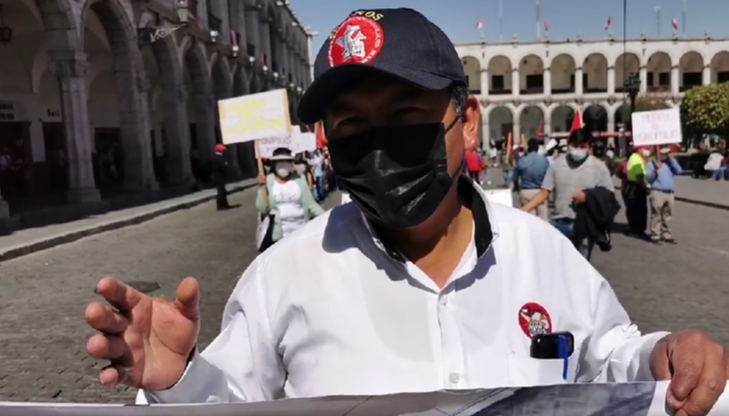 El sindicato de construcción civil se movilizó por las calles de Arequipa, buscando ser escuchados por las autoridades.