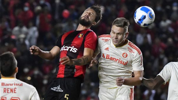 Foto: Diego Ramos / AFP - Internacional y Melgar igualaron sin goles en el duelo de ida de los cuartos de final de la Copa Sudamericana.