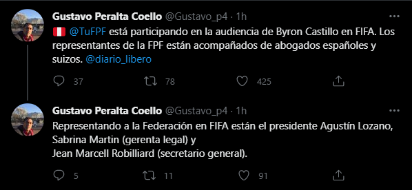Gustavo Peralta asegura que representantes de la FPF están presentes en la audiencia de la FIFA sobre el caso Byron Castillo.
