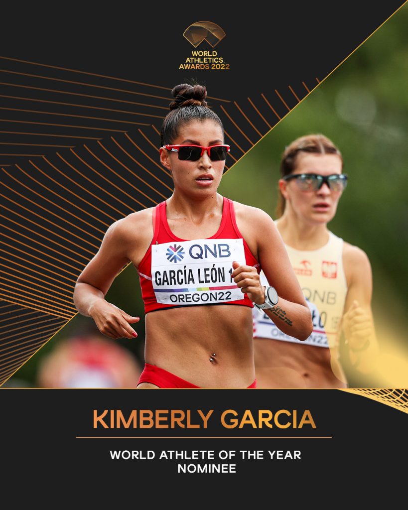 Mención de Kimberly García por la World Athletics. 