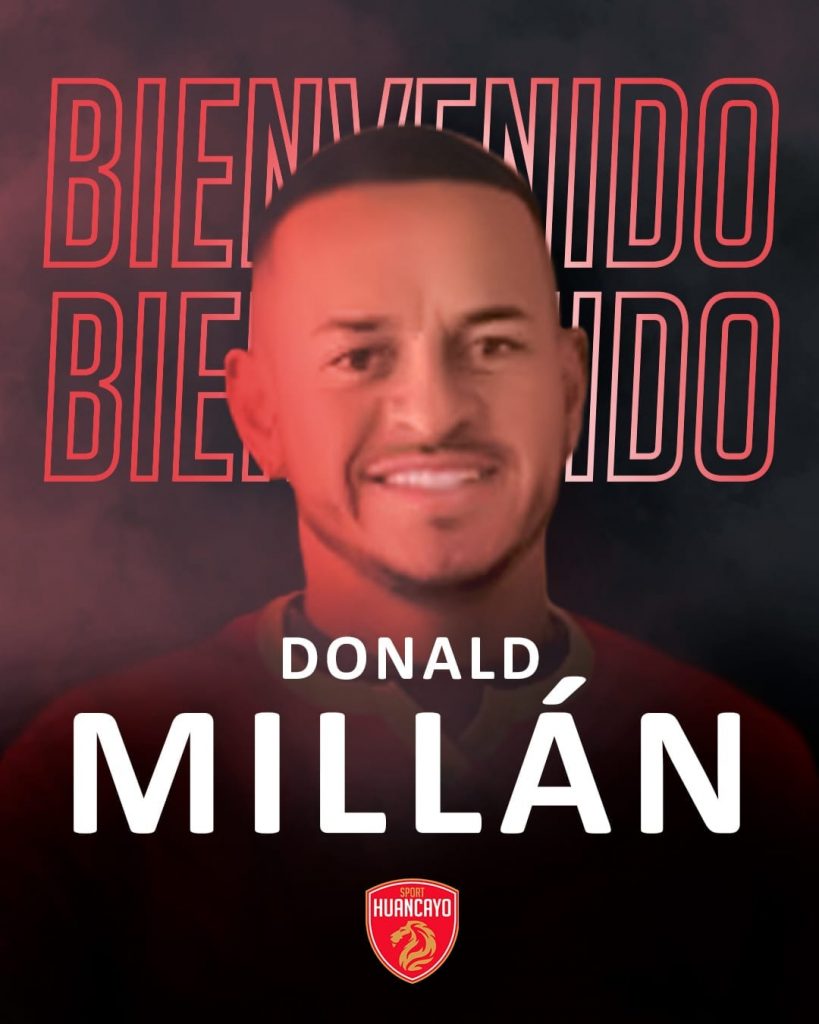 Donald Millán anunciado como nuevo jugador del Sport Huancayo, equipo que disputará la Copa Libertadores.
