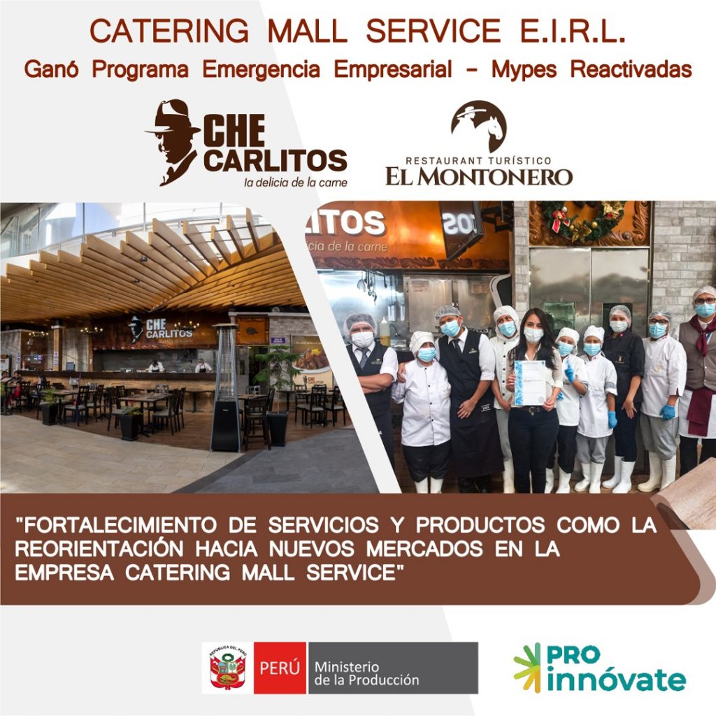 La empresa Catering Mall Service EIRL ganó concurso MYPES reactivadas de ProInnovate. 