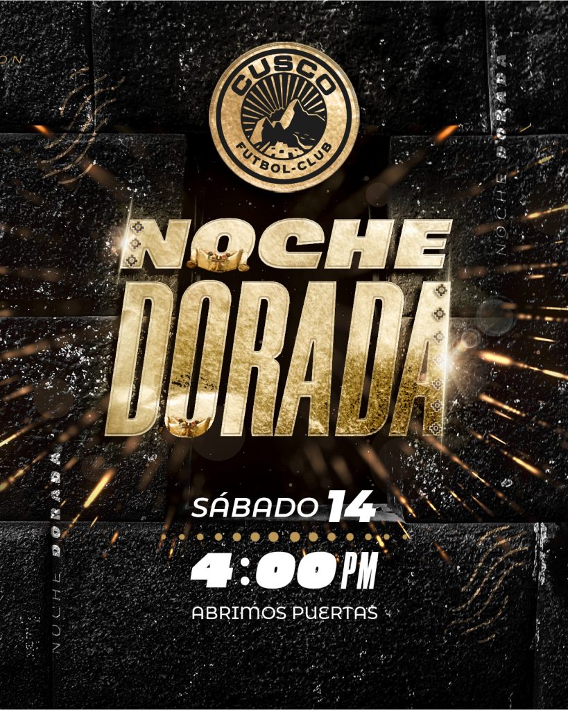 Anuncio oficial de Cusco FC sobre la 'Noche Dorada'.