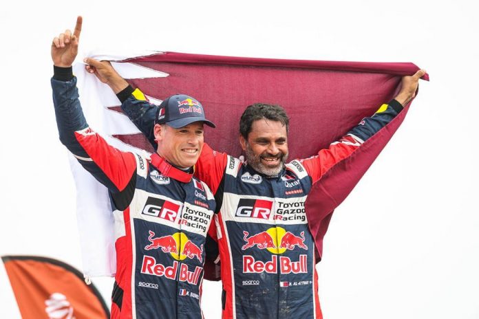 Nasser y Mathieu, ganadores del Rally Dakar en la categoría coches.