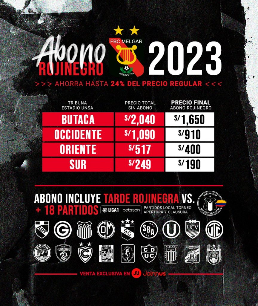 Precios del Abono Rojinegro para el 2023. 