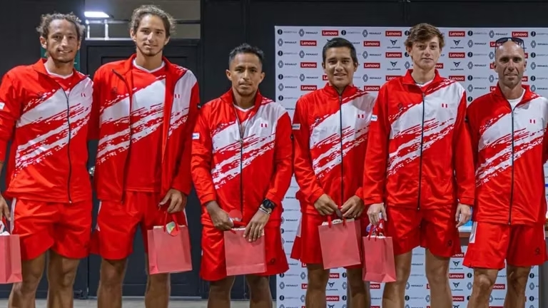 Team Perú en la última serie de la Copa Davis ante Irlanda.